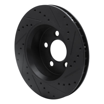 R1 Concepts R1 07-12 Dodge Nitro Front Left Drilled & Slotted Black Brake Rotor