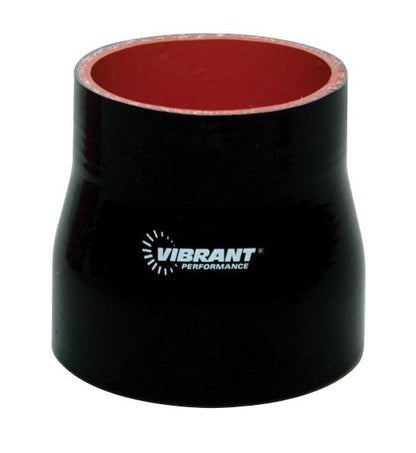 Vibrant 4 Ply Reinforced Silicone Transition Connector - 3in I.D. x 3.25in I.D. x 3in long (BLACK)
