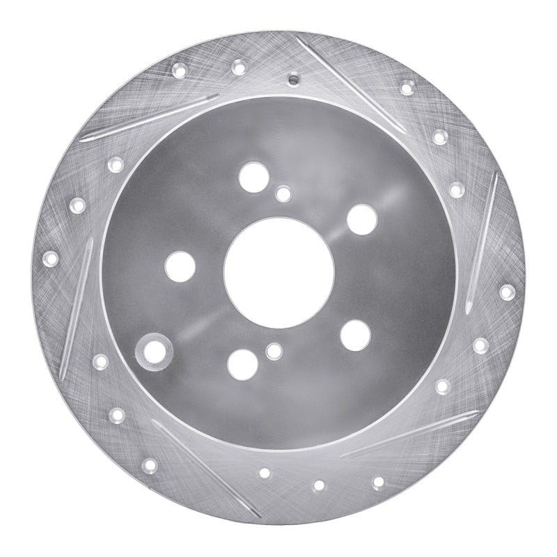 R1 Concepts R1 00-10 Pontiac Vibe Rear Right Drilled & Slotted Silver Brake Rotor