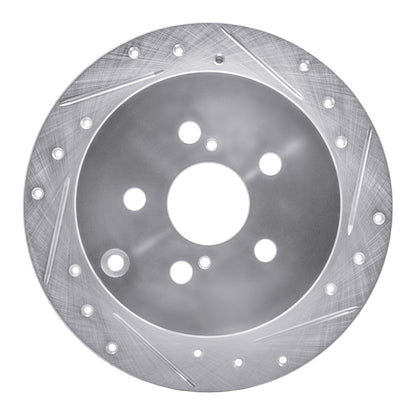 R1 Concepts R1 00-10 Pontiac Vibe Rear Right Drilled & Slotted Silver Brake Rotor
