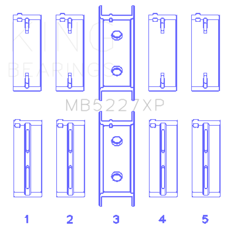 King Engine Bearings Mitsubishi 4G63/4G64 (Size .026) Crankshaft Main Bearings (Set of 5)
