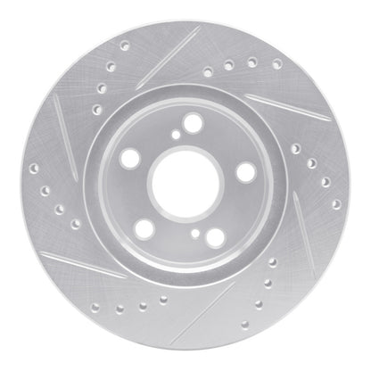 R1 Concepts R1 04-09 Toyota Prius Front Right Drilled & Slotted Silver Brake Rotor