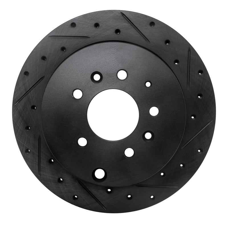R1 Concepts R1 07-12 Ford Edge Rear Right Drilled & Slotted Black Brake Rotor