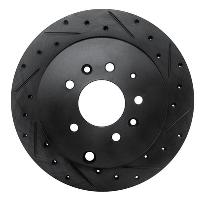 R1 Concepts R1 07-12 Ford Edge Rear Right Drilled & Slotted Black Brake Rotor