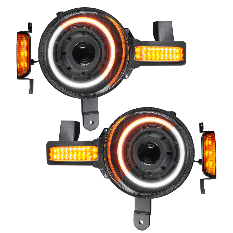 ORACLE Lighting Oracle 2021+ Ford Bronco Oculus Bi-LED Projector Headlights - Amber/White Switchback