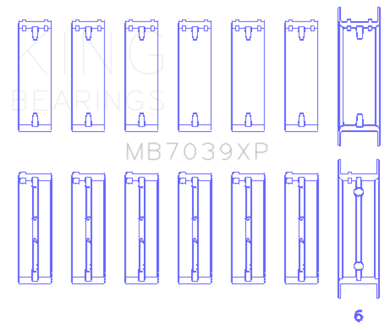 King Engine Bearings BMW M20/M50 2.0L/2.5L/2.7L (Size 0.25) Performance Main Bearing Set