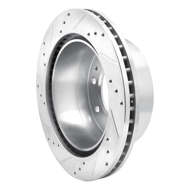 R1 Concepts R1 11-25 Chevrolet Suburban 3500 HD Rear Right Drilled & Slotted Silver Brake Rotor