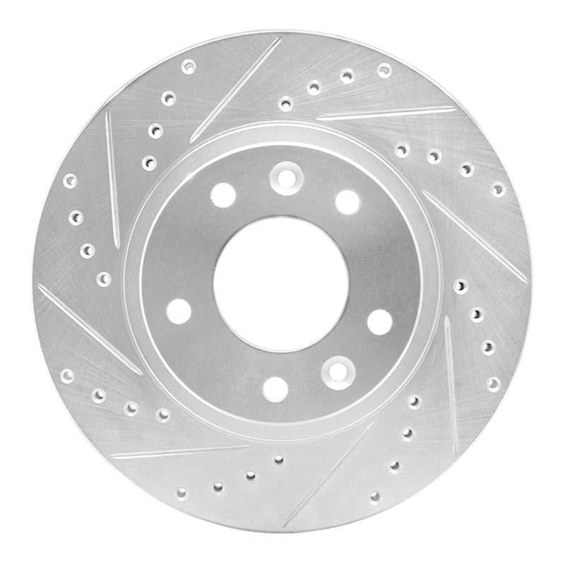 R1 Concepts R1 93-95 Mazda RX-7 Front Left Drilled & Slotted Silver Brake Rotor