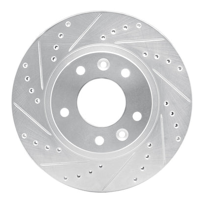 R1 Concepts R1 93-95 Mazda RX-7 Front Left Drilled & Slotted Silver Brake Rotor