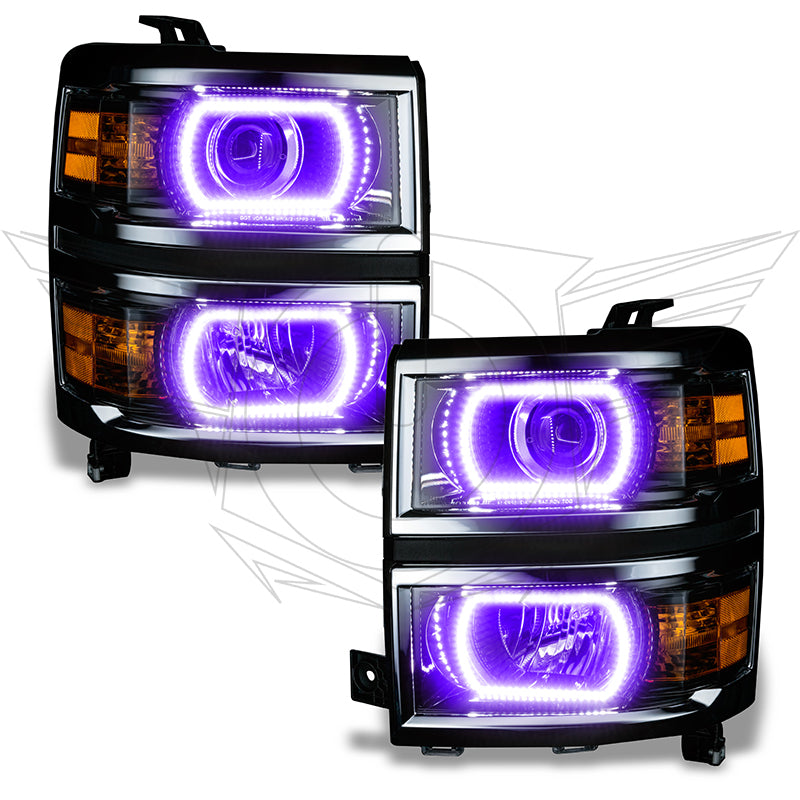 ORACLE Lighting Oracle Chevy Silverado 14-15 Halo Kit Projector Style - ColorSHIFT w/ 2.0 Controller