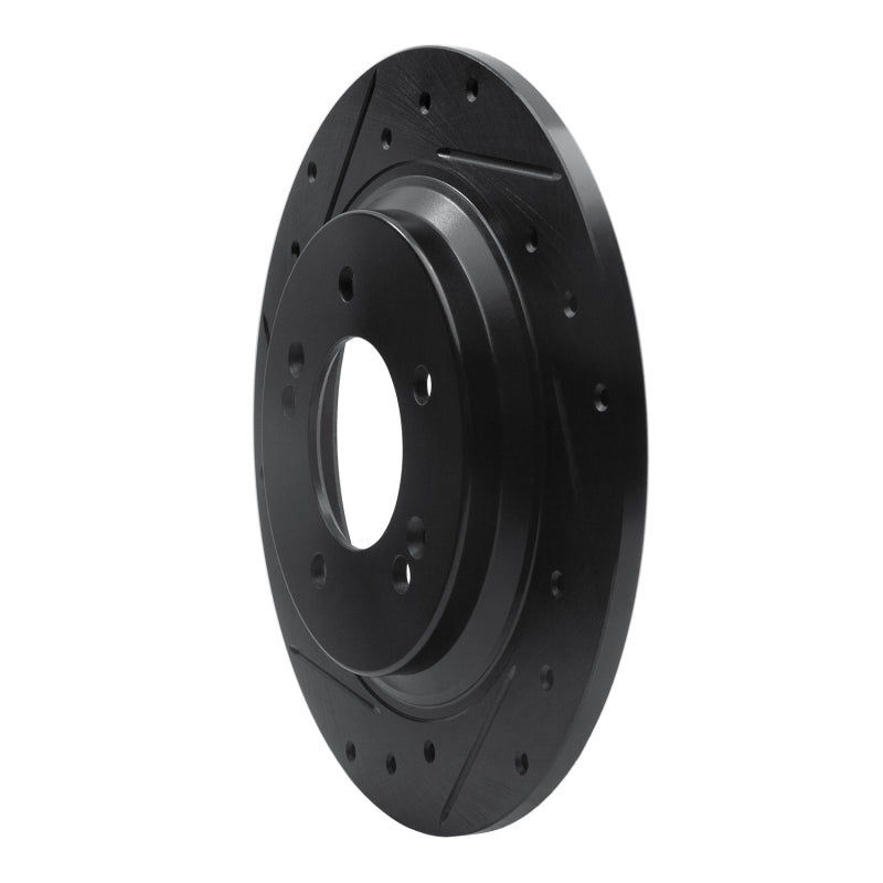 R1 Concepts R1 13-25 Hyundai Kona Rear Left Drilled & Slotted Black Brake Rotor
