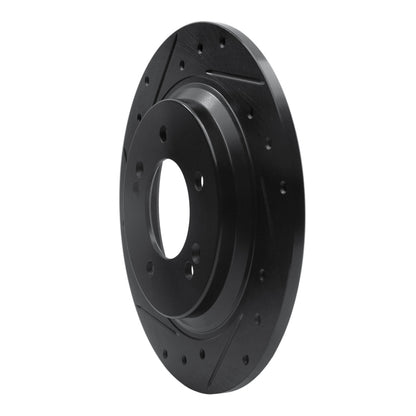 R1 Concepts R1 13-25 Hyundai Kona Rear Left Drilled & Slotted Black Brake Rotor