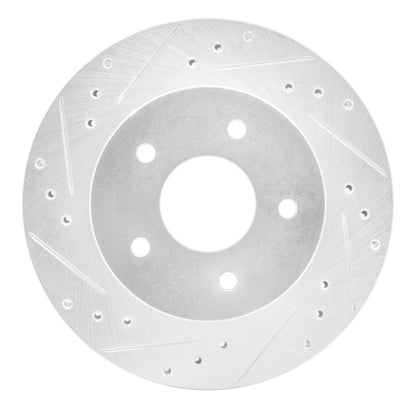 R1 Concepts R1 87-89 Nissan 300ZX Turbo Rear Left Drilled & Slotted Silver Brake Rotor