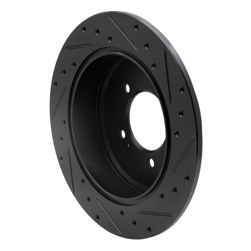 R1 Concepts R1 07-15 Mitsubishi Outlander Rear Left Drilled & Slotted Black Brake Rotor