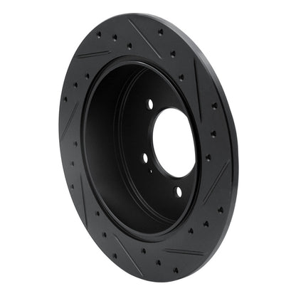 R1 Concepts R1 07-15 Mitsubishi Outlander Rear Left Drilled & Slotted Black Brake Rotor