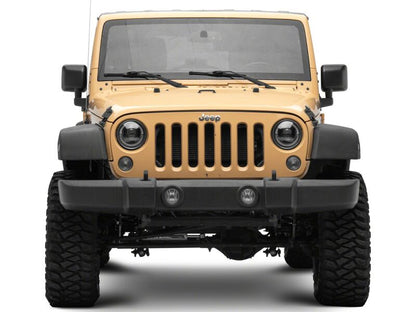 Raxiom 07-08 Jeep Wrangler JK Hi Output LED Headlights/Angel Eye DRL- Black Housing- Clear Lens
