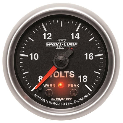 Autometer Sport-Comp II 2-1/16in Digital Voltmeter Gauge - 18V