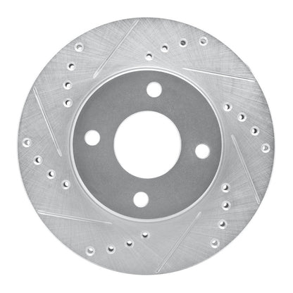 R1 Concepts R1 95-04 Ford CONTOUR Front Left Drilled & Slotted Silver Brake Rotor