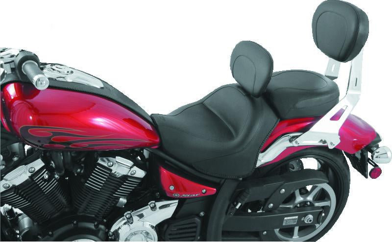 Mustang Motorcycle Mustang 11-17 Yamaha Stryker Standard Touring 2PC Seat w/Driver Backrest - Black
