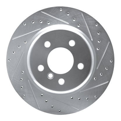 R1 Concepts R1 11-16 BMW 528I Rear Right Drilled & Slotted Silver Brake Rotor