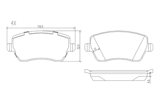 BOGAP N8210100 Brake Pad Set, Disc Brake | ML Performance Car Parts