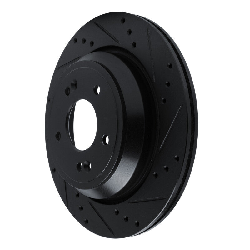 R1 Concepts R1 11-17 Hyundai Equus Rear Right Drilled & Slotted Black Brake Rotor