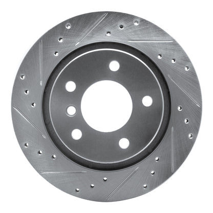 R1 Concepts R1 99-06 BMW 325CI (USA/Canada) Rear Left Drilled & Slotted Silver Brake Rotor