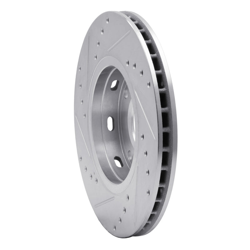 R1 Concepts R1 00-04 Volvo V40 Front Right Drilled & Slotted Silver Brake Rotor