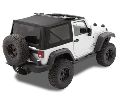Bestop 07-09 Jeep Wrangler JK 2-Door Replace A-Top (Prem Blk Twill Tinted Windows No Door Skins )