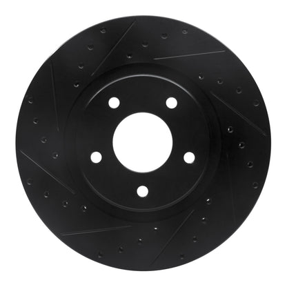 R1 Concepts R1 98-06 Jaguar XK8 Front Left Drilled & Slotted Black Brake Rotor