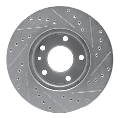 R1 Concepts R1 76-82 BMW 528I Front Left Drilled & Slotted Silver Brake Rotor