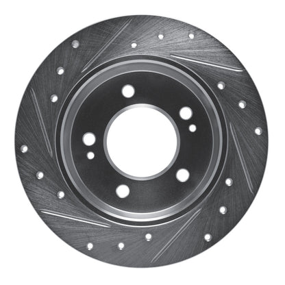 R1 Concepts R1 11-25 Hyundai Elantra Coupe Rear Right Drilled & Slotted Silver Brake Rotor