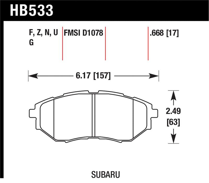 Hawk Performance Hawk 05-08 LGT D1078 HP+ Street Front Brake Pads