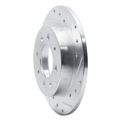R1 Concepts R1 04-09 Kia Spectra Rear Right Drilled & Slotted Silver Brake Rotor
