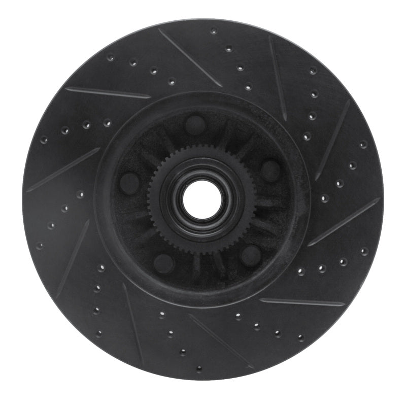 R1 Concepts R1 04-06 Ford E-150 Club Wagon Front Left Drilled & Slotted Black Brake Rotor