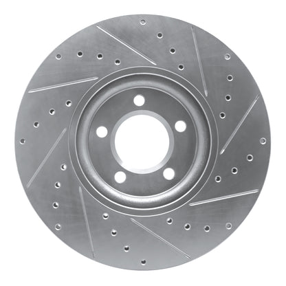 R1 Concepts R1 03-05 Jaguar VanDEN PLAS Front Left Drilled & Slotted Silver Brake Rotor