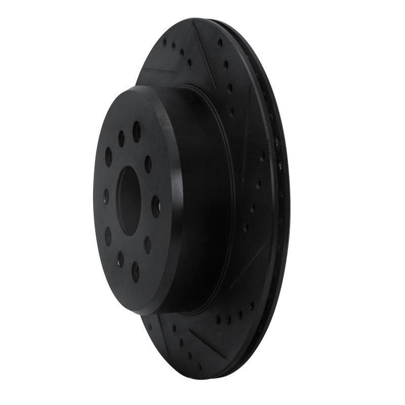 R1 Concepts R1 93-98 Toyota Supra Rear Right Drilled & Slotted Black Brake Rotor