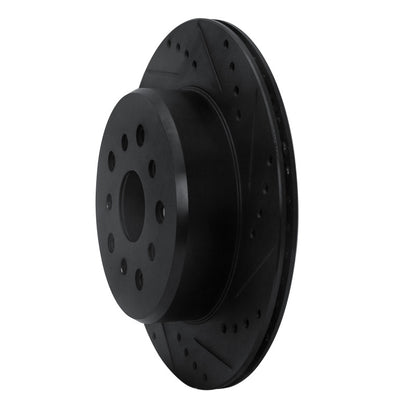 R1 Concepts R1 93-98 Toyota Supra Rear Right Drilled & Slotted Black Brake Rotor