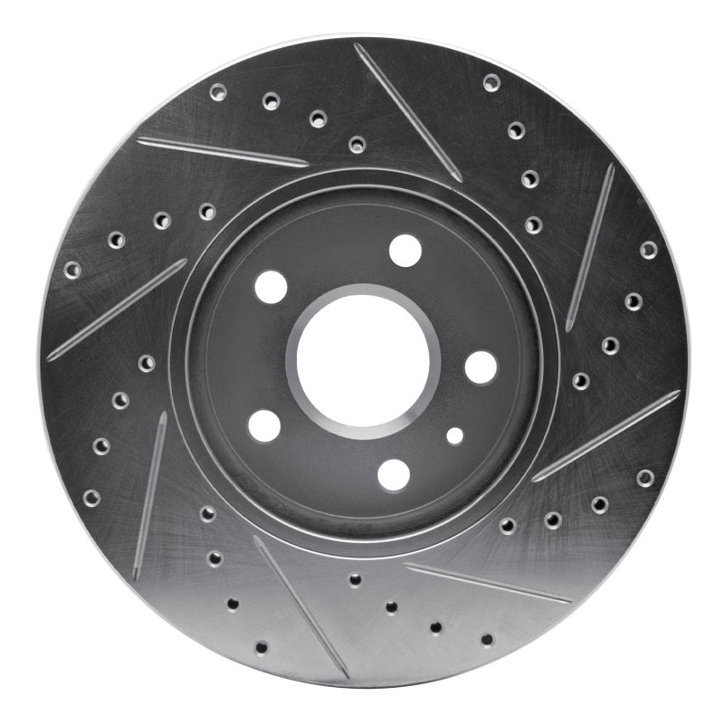 R1 Concepts R1 08-14 Cadillac CTS Front Left Drilled & Slotted Silver Brake Rotor