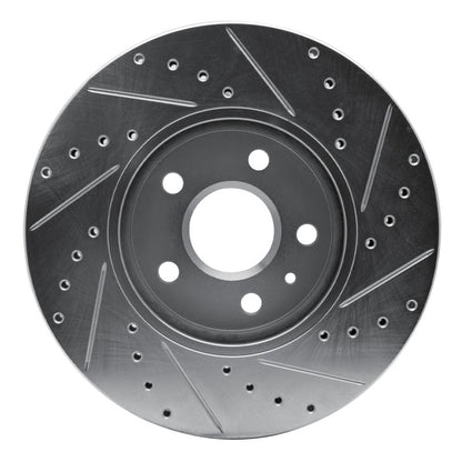 R1 Concepts R1 08-14 Cadillac CTS Front Left Drilled & Slotted Silver Brake Rotor