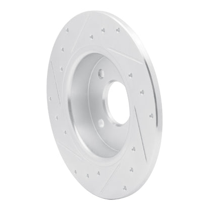 R1 Concepts R1 18-22 Ford Ecosport Rear Right Drilled & Slotted Silver Brake Rotor