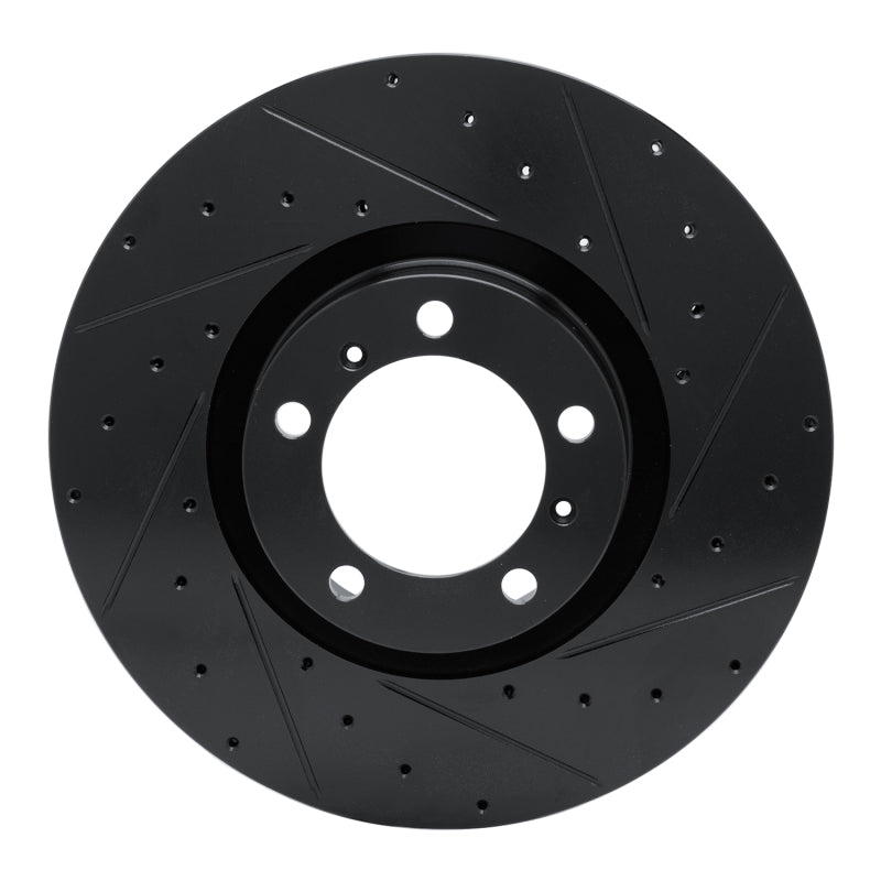 R1 Concepts R1 10-24 Audi RS e-Tron GT Right Front Drilled & Slotted Black Brake Rotor
