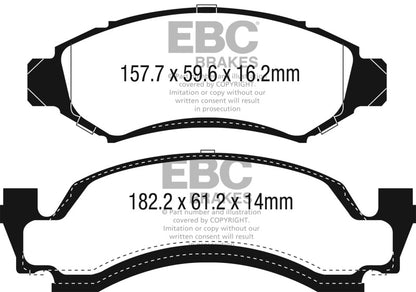 EBC 1974 AMC Ambassador 5.0L Yellowstuff Front Brake Pads