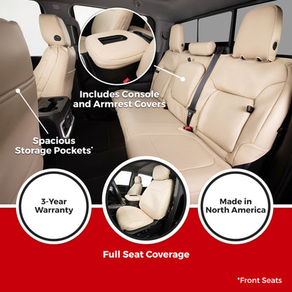 Covercraft 23-26 Ford F250-F550 SD Leatherette PrecisionFit Custom Front Row Seat Covers - Med Grey