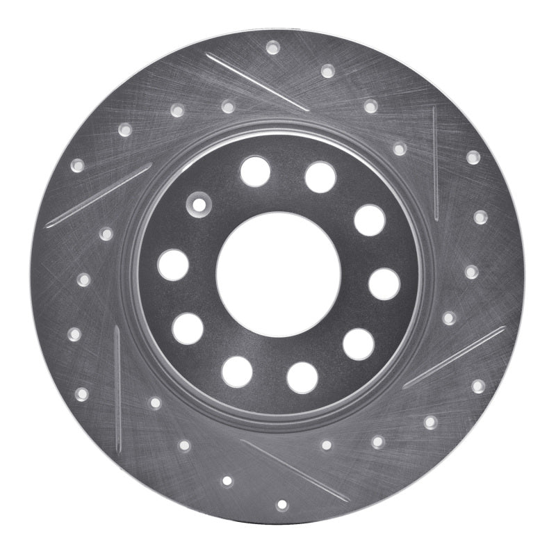 R1 Concepts R1 05-25 Audi A3 Rear Right Drilled & Slotted Silver Brake Rotor