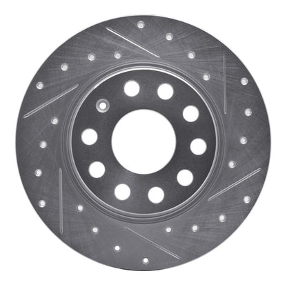 R1 Concepts R1 05-25 Audi A3 Rear Right Drilled & Slotted Silver Brake Rotor