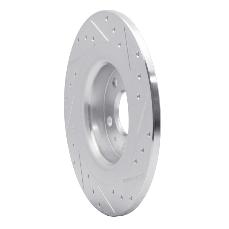 R1 Concepts R1 18-25 Volvo S60 Rear Left Drilled & Slotted Silver Brake Rotor