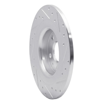R1 Concepts R1 18-25 Volvo S60 Rear Left Drilled & Slotted Silver Brake Rotor