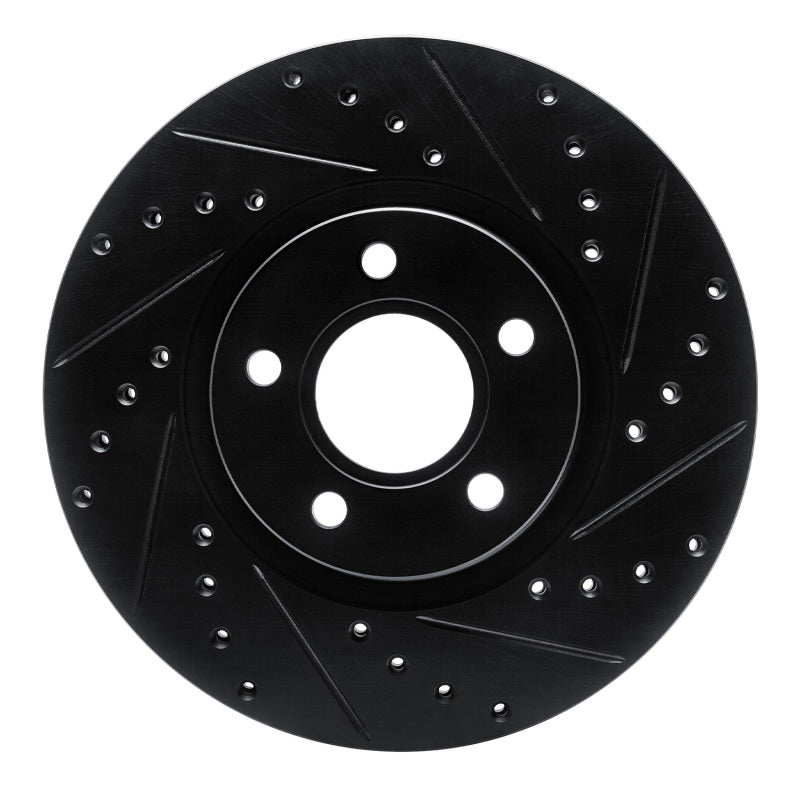 R1 Concepts R1 04-19 Ford C-MAX Front Right Drilled & Slotted Black Brake Rotor