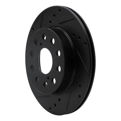 R1 Concepts R1 91-95 Toyota MR2 Rear Left Drilled & Slotted Black Brake Rotor